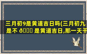 三月初9是黄道吉日吗(三月初九是不 🕊 是黄道吉日,那一天干啥)